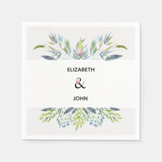 リビエラの繊細な緑の庭 スタンダードカクテルナプキン (正面)