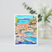 リビエラフランスのアートヴィンテージイラストレーション旅行 ポストカード (スタンド正面)