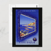 リビエラフランスのコートダジュール ポストカード (正面/裏面)