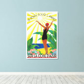 リビエラフランスのコートダジュールVintage旅行ポスター キャンバスプリント (インサイチュ (ウッドフロア))