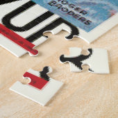 リビエラフランスのコートダジュールVintage旅行ポスター ジグソーパズル (側面)