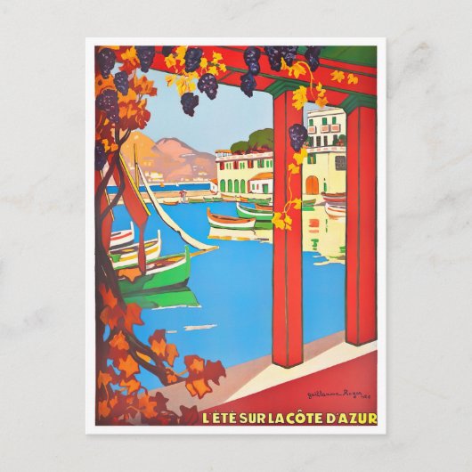 リビエラフランスのフランスヴィンテージ旅行 ポストカード (正面)