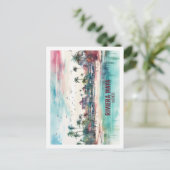 リビエラマヤメキシコ有名な旅行プレイスウォーターカラー ポストカード (スタンド正面)