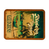 リビエラマヤ葉書パームツリーヴィンテージトラベル マグネット (横)