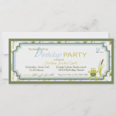 リビットスイミングフロッグ写真テンプレート誕生日 招待状 (裏面)