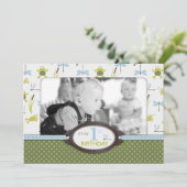 リビットスイミングフロッグ誕生日招待状A7-B 招待状 (スタンド正面)