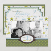 リビットスイミングフロッグ誕生日招待状A7-B 招待状 (正面/裏面)