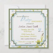 リビット·フロッグ&トンボのベビーシャワー 招待状 (裏面)