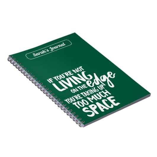 リビングおもしろいオンエッジやる気を起こさせることわざターコイズ ノートブック (右側)