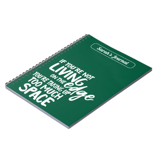 リビングおもしろいオンエッジやる気を起こさせることわざターコイズ ノートブック (左側)