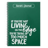 リビングおもしろいオンエッジやる気を起こさせることわざターコイズ ノートブック (正面)