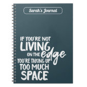 リビングおもしろいオンエッジやる気を起こさせることわざブルー ノートブック (正面)