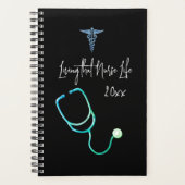 リビングそのナースライフrnメディカルカドゥセスブラック プランナー手帳 (正面)