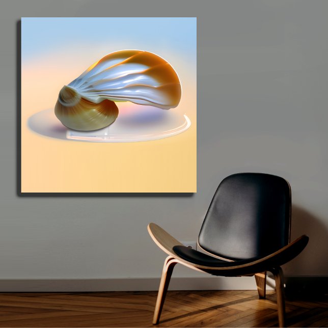 リビングエレガント用のシーシェル海岸壁アート メタルプリント (クリエイターアップロード済み)