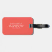 リビングコーラルとホワイトIモノグラモダンム ラゲッジタグ (裏面横)