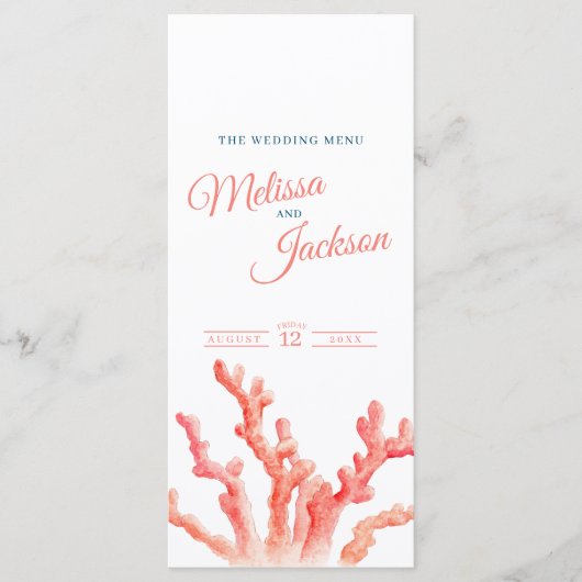 リビングコーラルウォーター結婚カラーのブルーオレンジ メニュー (正面)