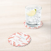 リビングコーラルウォーター結婚カラーカスタムアート ペーパーコースター (インサイチュ)