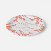 リビングコーラルウォーター結婚カラーカスタムアート ペーパープレート (アングル)