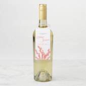 リビングコーラルウォーター結婚カラーカスタムアート ボトルネックタグ (ボトル)