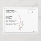 リビングコーラルシルバーグレーフローラ水結婚色 ポストカード (裏面)