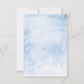 リビングコーラルダスティブルーブルーフローラウェディングRSVP 出欠カード (裏面)