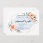 リビングコーラルダスティーブルーフローラ保存日 案内ポストカード (正面/裏面)