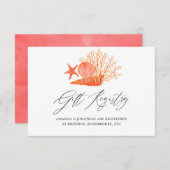 リビングコーラルビーチブライダルシャワーギフト登録 エンクロージャーカード (正面/裏面)