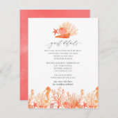 リビングコーラルビーチ結婚式ゲスト詳細 エンクロージャーカード (正面/裏面)