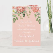 リビングコーラルピンクまたは任意の色のフローラ結婚 招待状 (正面)