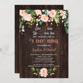 リビングコーラルフローラバーンI DO BBQリハーサルディナー 招待状 (正面/裏面)