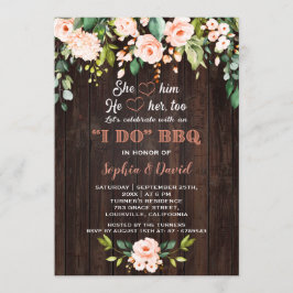 リビングコーラルフローラバーンI DO BBQリハーサルディナー 招待状