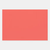 リビングコーラル無地のカラー ラッピングペーパーシート (正面2)