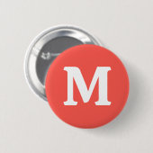 リビングコーラル無地のカラー 缶バッジ (正面&裏面)