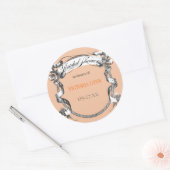 リビングコーラル ヴィンテージ ウェディング ブライダルシャワー シール (封筒)