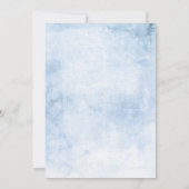 リビングサンゴと埃っぽい青いフローラベビーシャワー 招待状 (裏面)