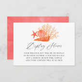 リビングサンゴビーチブライダルシャワーディスプレイシャワー エンクロージャーカード (正面/裏面)