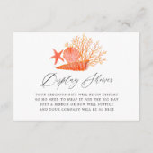 リビングサンゴビーチブライダルシャワーディスプレイシャワー エンクロージャーカード (正面)