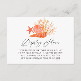 リビングサンゴビーチブライダルシャワーディスプレイシャワー エンクロージャーカード