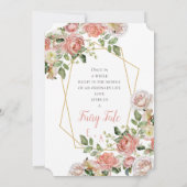 リビングサンゴフローラバラ金ゴールド幾何学架台 招待状 (裏面)