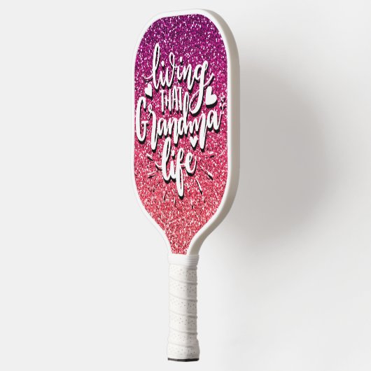 リビングザグランマライフカスタムタイポグラフィ ピックルボールラケット (左)