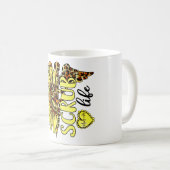 リビングザスクラブライフナースひまわりヒョウ コーヒーマグカップ (正面右)