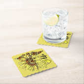 リビングザスクラブライフナースひまわりヒョウ ペーパーコースター (インサイチュ)