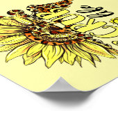 リビングザスクラブライフナースひまわりヒョウ ポスター (角)