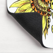 リビングザスクラブライフナースひまわりヒョウ マウスパッド (コーナー)