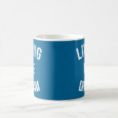 リビングザドリームやる気を起こさせる引用文 コーヒーマグカップ (中央)