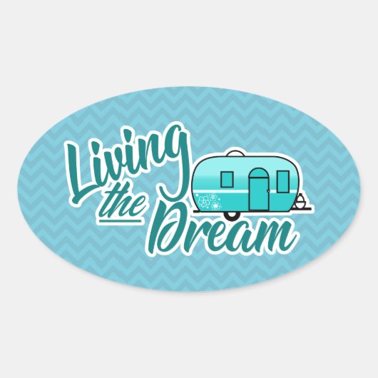 リビングザドリームキャンプ 楕円形シール (正面)