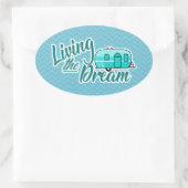 リビングザドリームキャンプ 楕円形シール (バッグ)