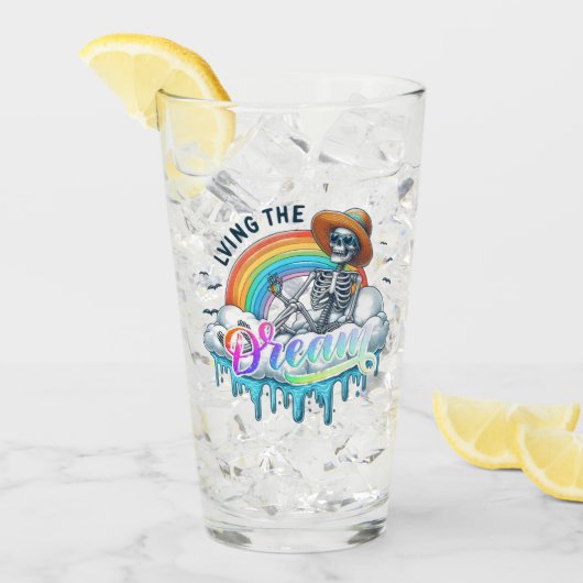 リビングザドリーム – スケルトン タンブラーグラス (アイス正面)