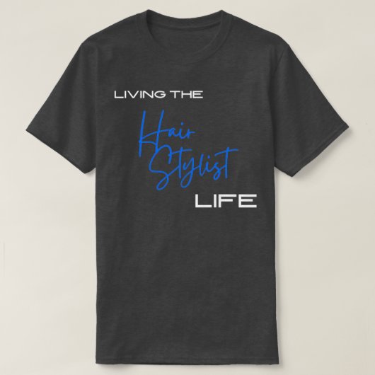 リビングザ美容師ライフブルータイトル Tシャツ (デザイン正面)