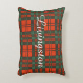 リビングストンの一族の格子縞のスコットランド人のタータンチェック アクセントクッション (正面(垂直))